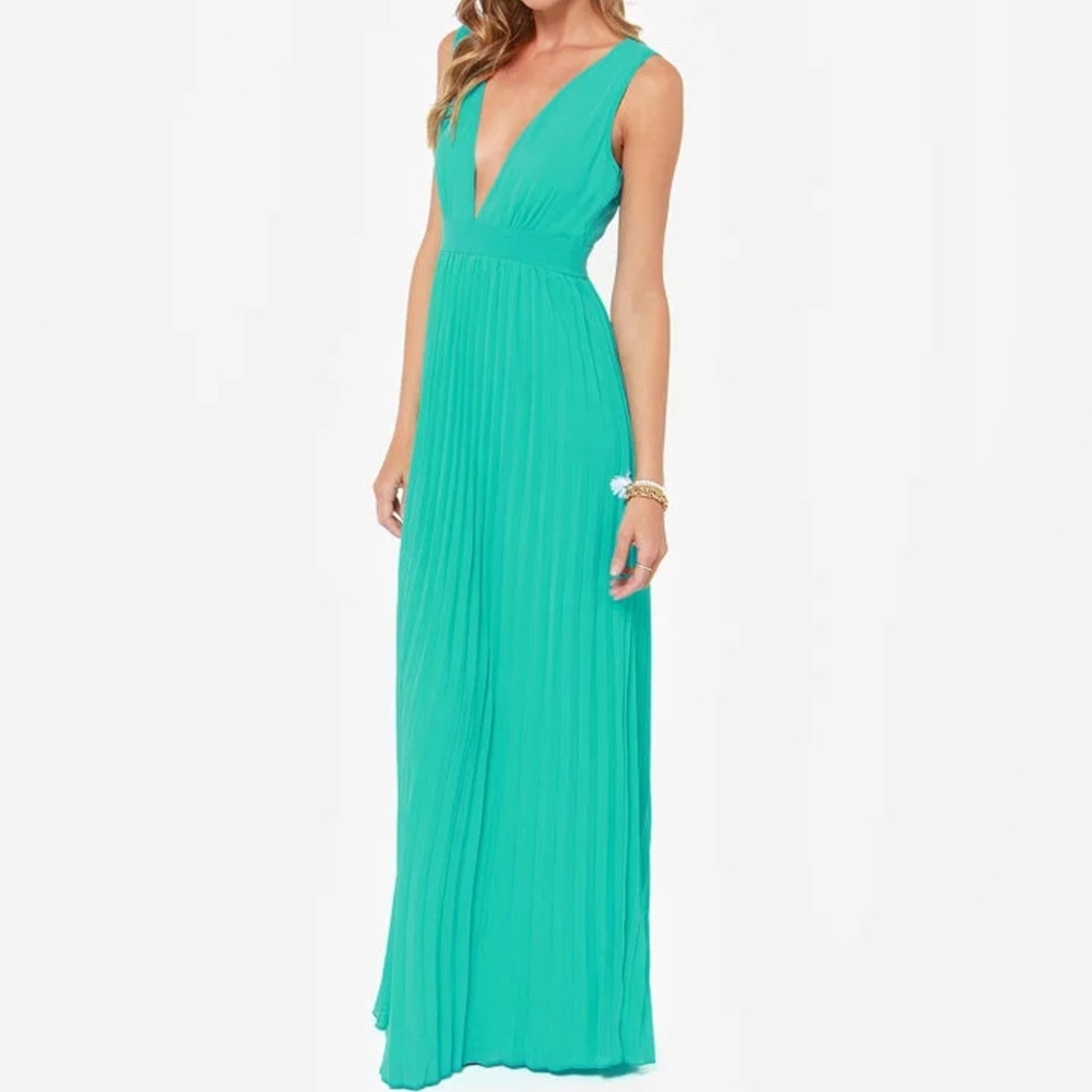 LULUS Elegant Teal Evening Gown Sz M.